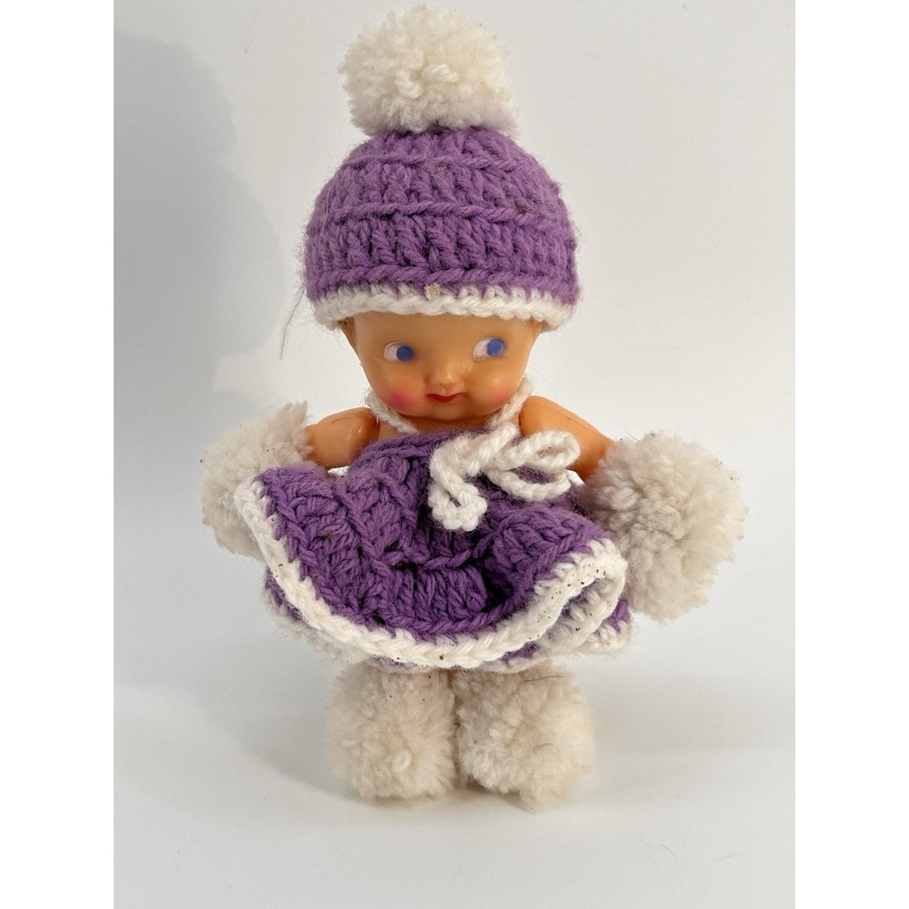 Vintage Irwin Kewpie Doll 6.5" W/ Crochet Outfit
